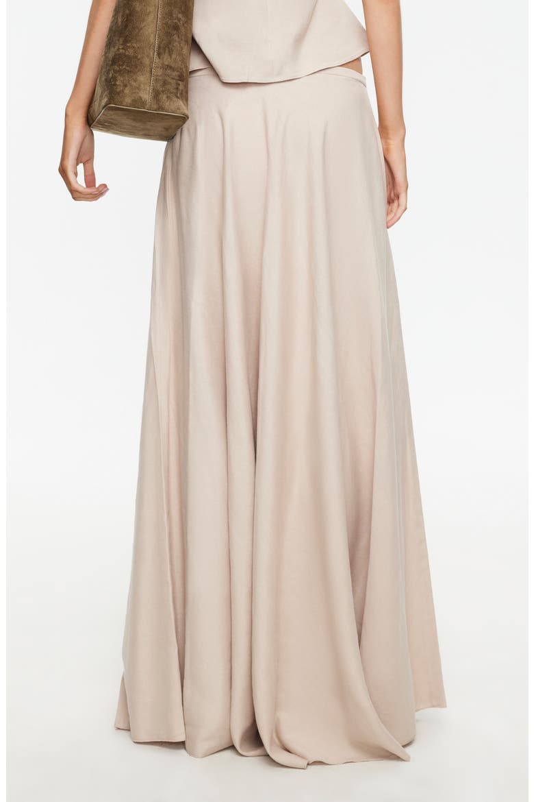 Halcycon Linen Blend Maxi Skirt, Alternate, color, BEIGE
