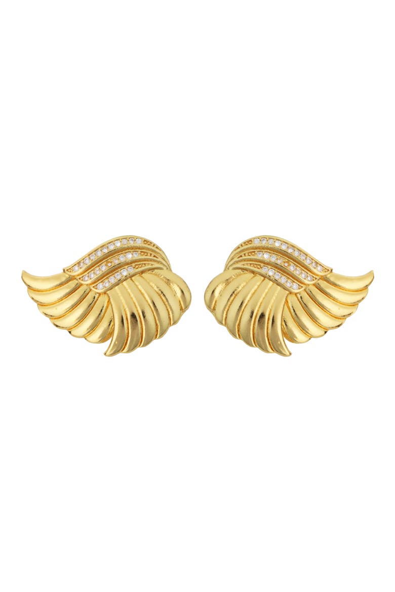 Wing Stud Earrings, Main, color, GOLD