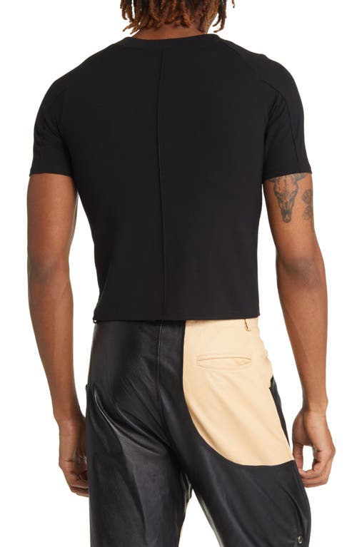 Shop Head Of State Gender Inclusive Diamond Front Cutout T-shirt In Black