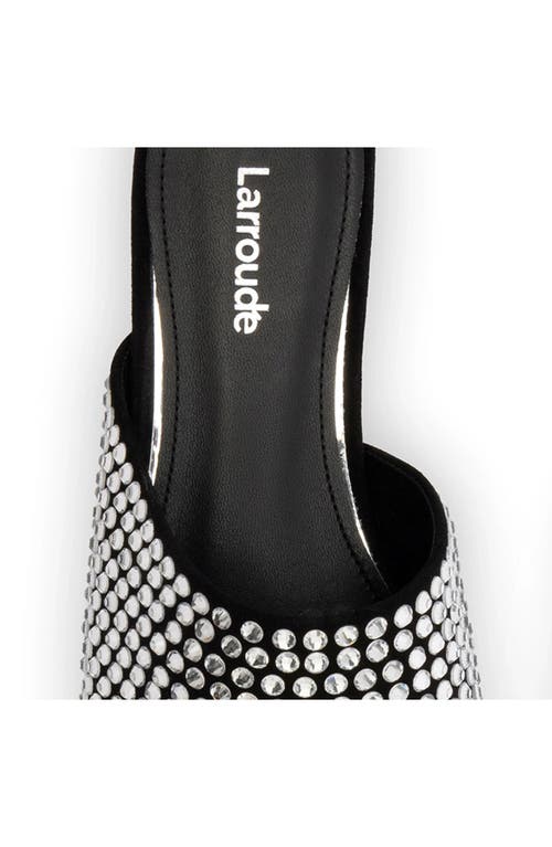 Larroude Larroudé Venice Flat Mule In Black/crystal