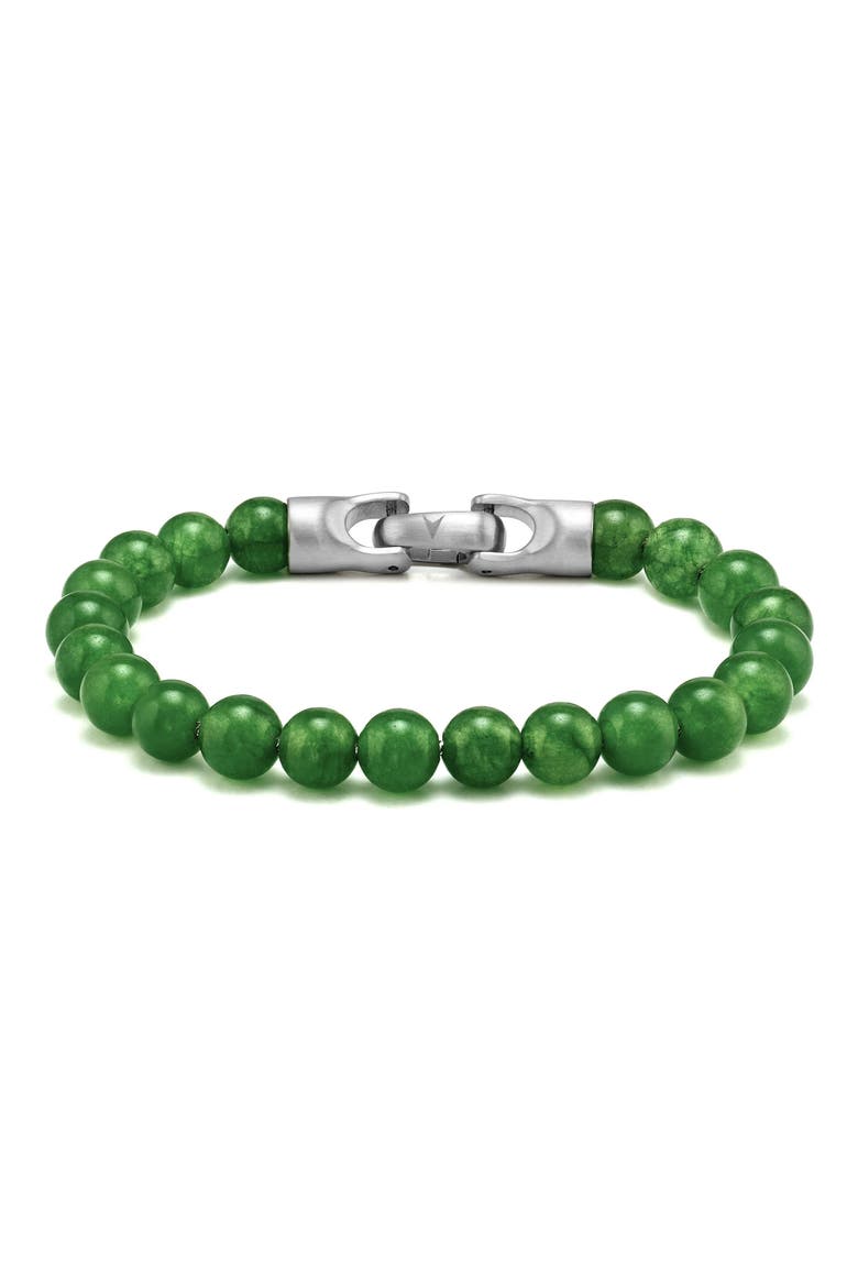 Men's Green Onyx Beaded Bracelet, Main, color, GREEN ONYX