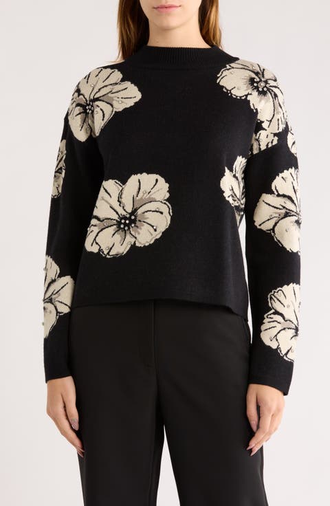 Jadelyn Floral Mock Neck Sweater