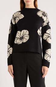 BY DESIGN Jadelyn Floral Mock Neck Sweater