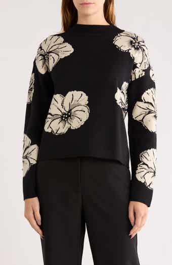 BY DESIGN Jadelyn Floral Mock Neck Sweater