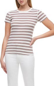 Three Dots Cotton Rib T-Shirt