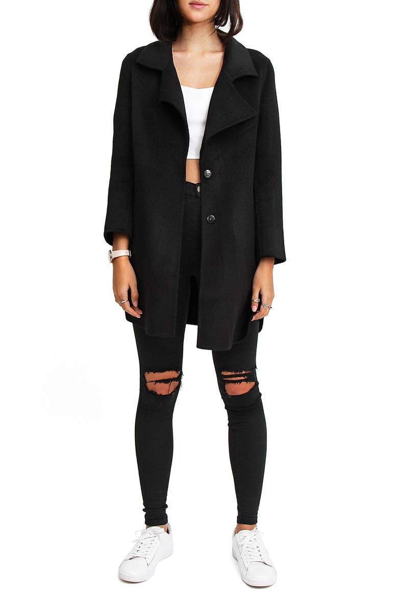 Ex-Boyfriend Wool Blend Oversized Jacket, Main, color, BLACK