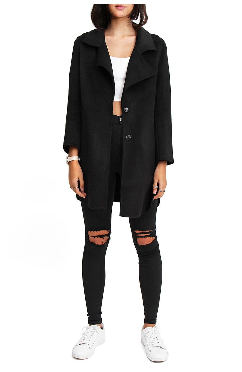 Belle & Bloom Ex-Boyfriend Wool Blend Oversized Jacket, Main, color, Black