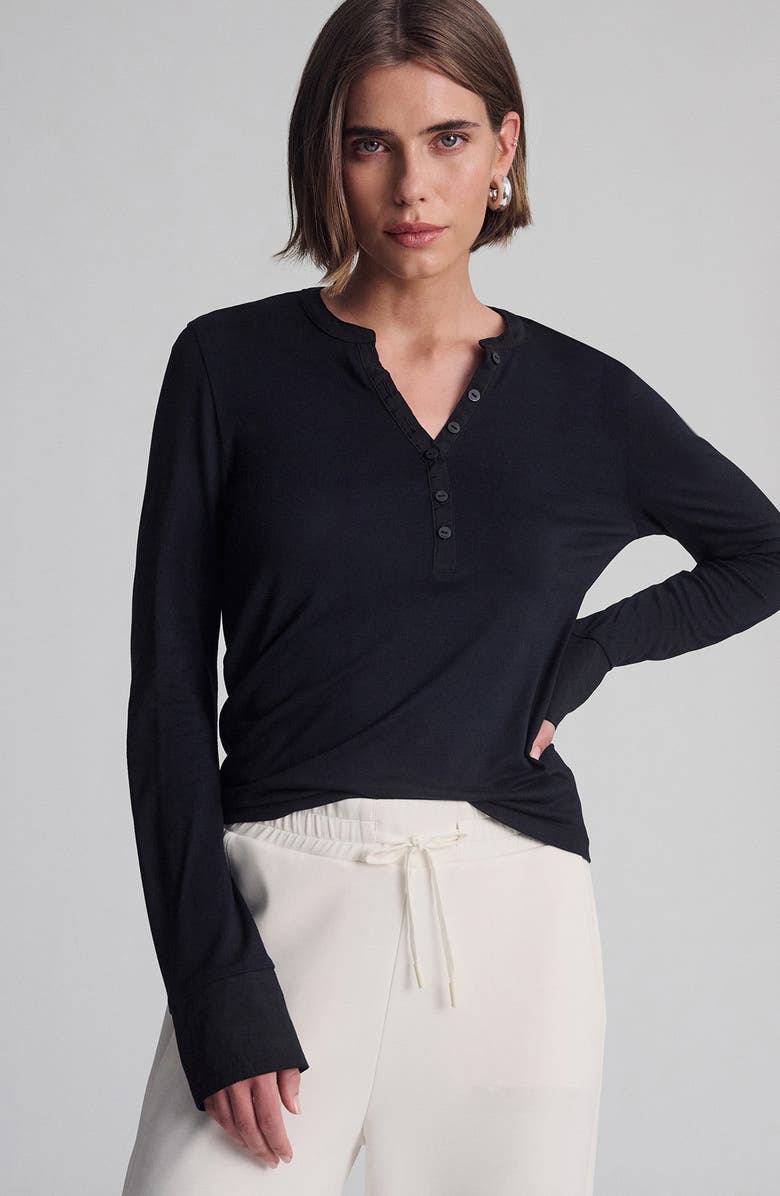 Mavi Jeans Long Sleeve Jersey Top, Alternate, color, Black