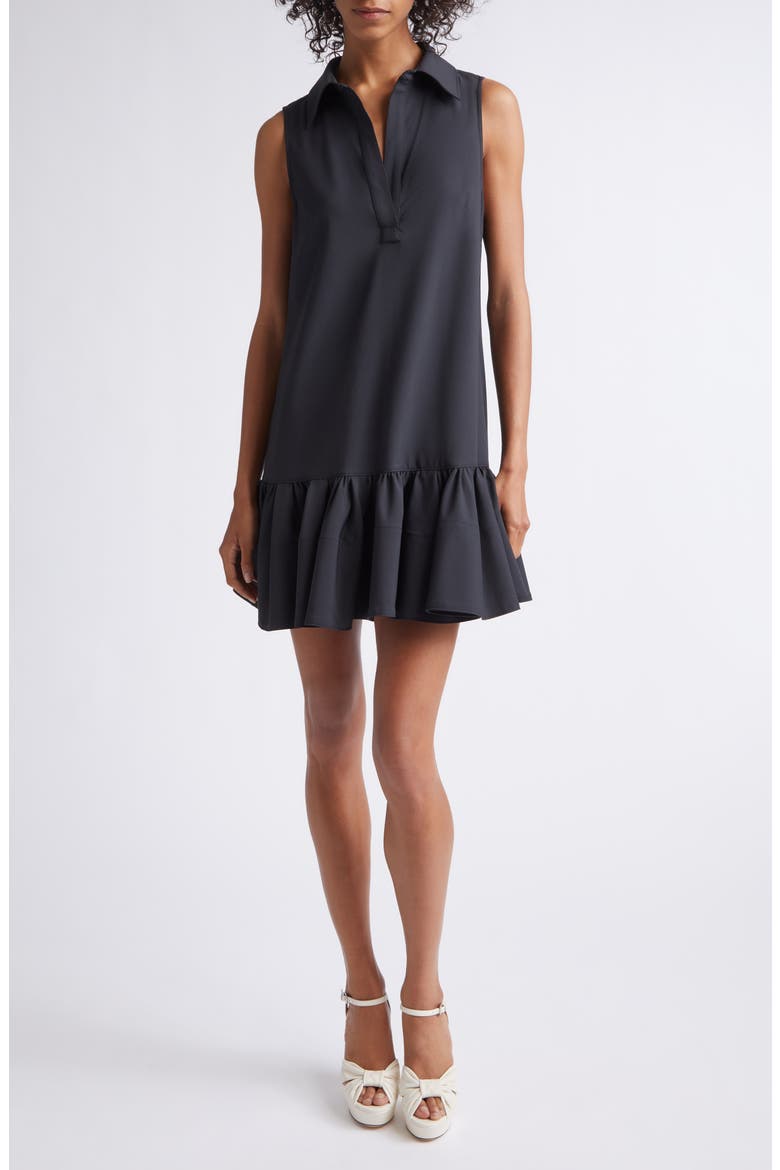 Rayne Sleeveless Flounce Hem Dress, Main, color, BLACK