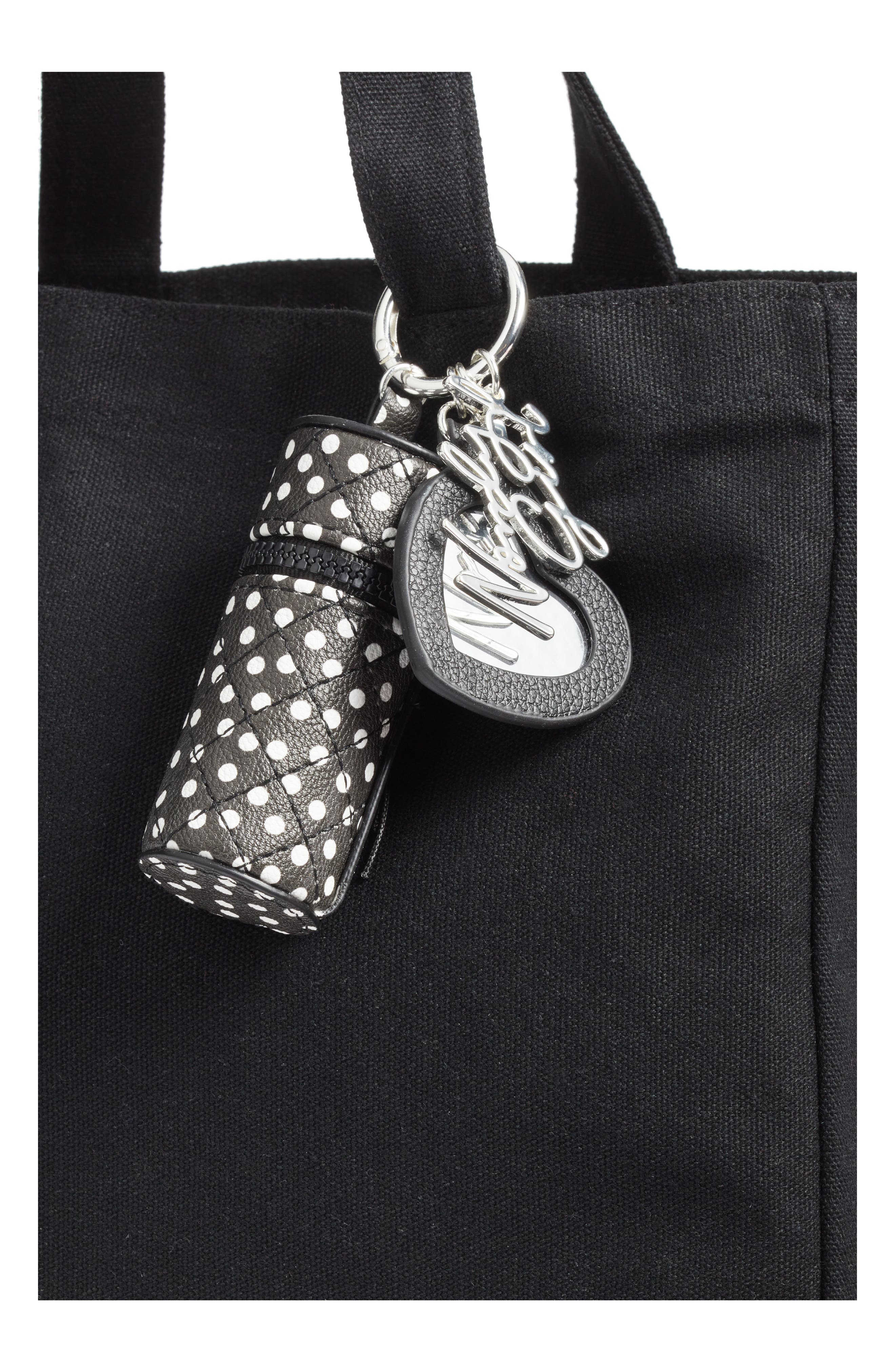 125th Anniversary Lipstick Case Bag Char, Alternate, color, BLACK- WHITE ANNI DOT
