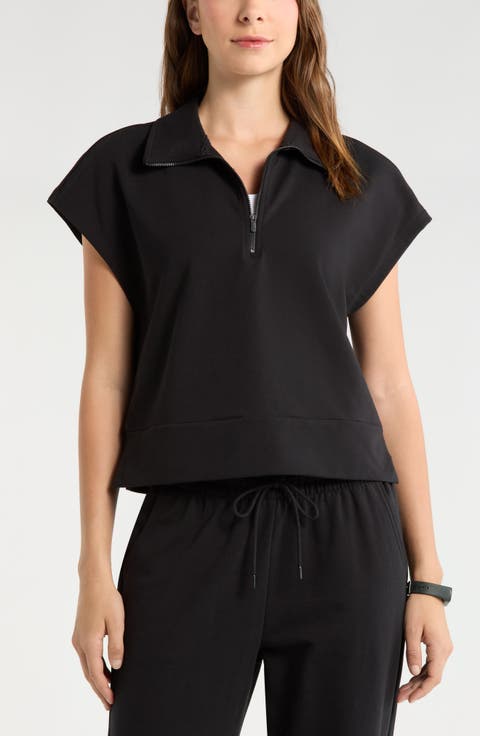 Tempo Terry Half Zip Short Sleeve Sweatshirt