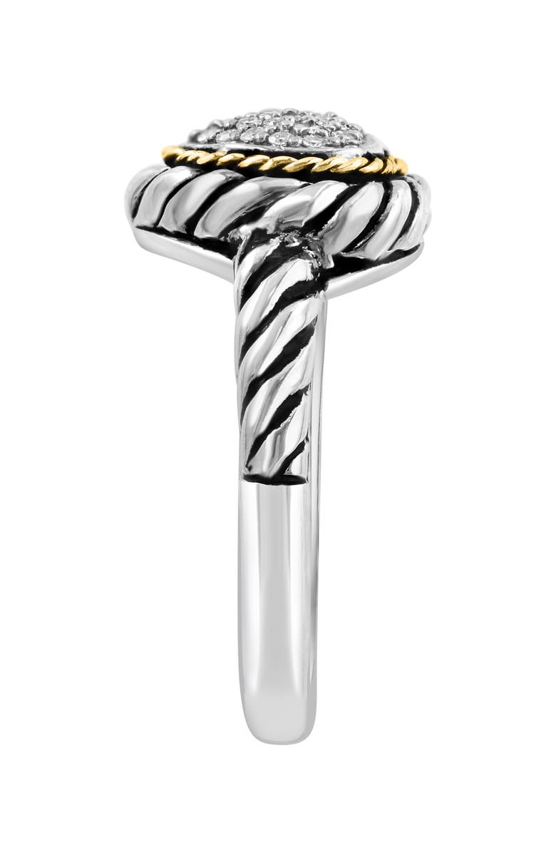 EFFY Two-Tone Pavé Diamond Heart Ring, Alternate, color, Yellow/Silver