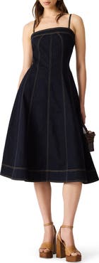 Steve Madden Capri Stretch Cotton Denim Midi Dress