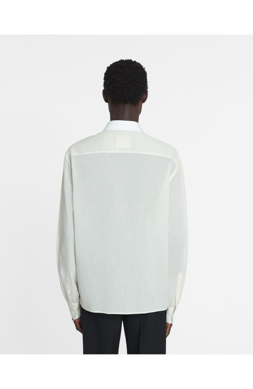 Lanvin Cotton Voile Shirt With Cut-outs In Optic White