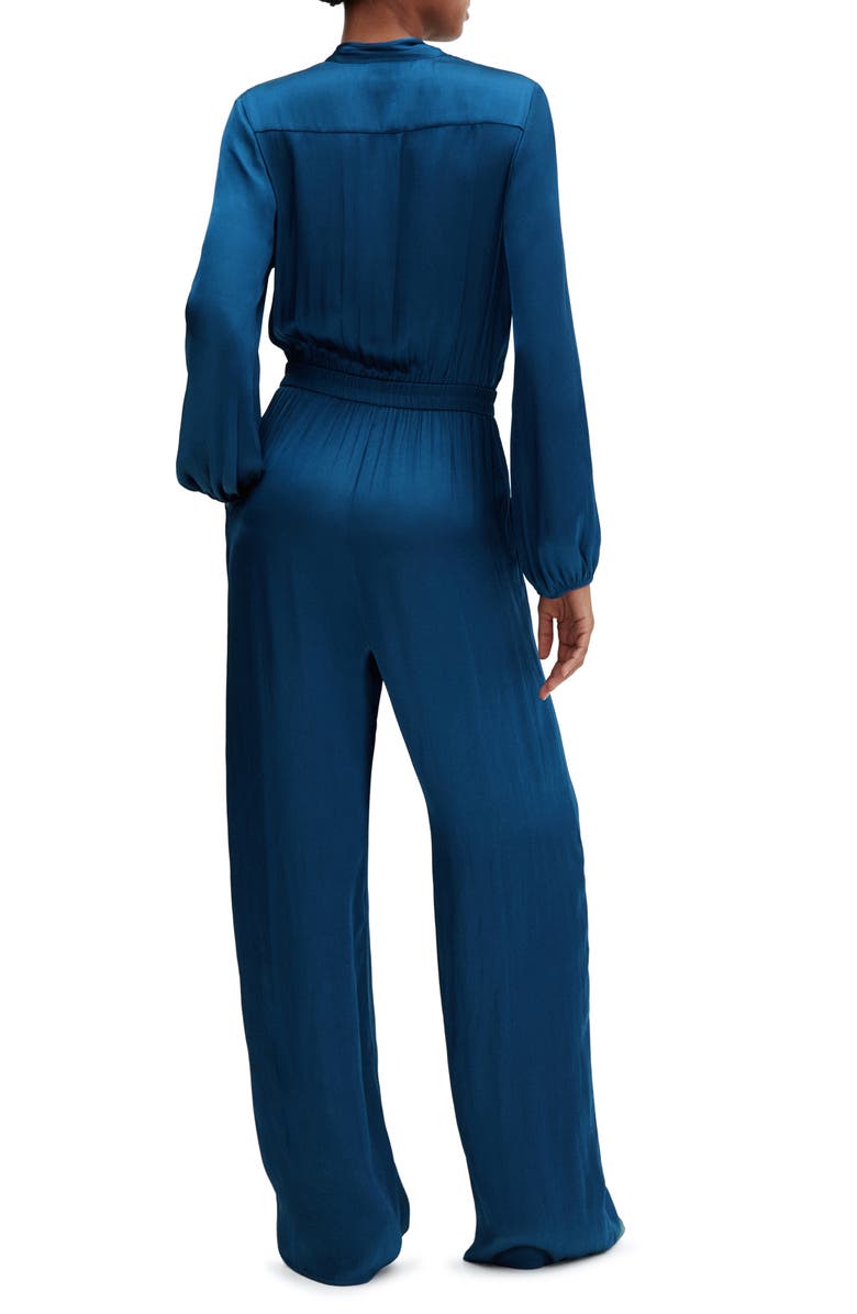 MANGO Cirsa Long Sleeve Satin Jumpsuit, Alternate, color, 