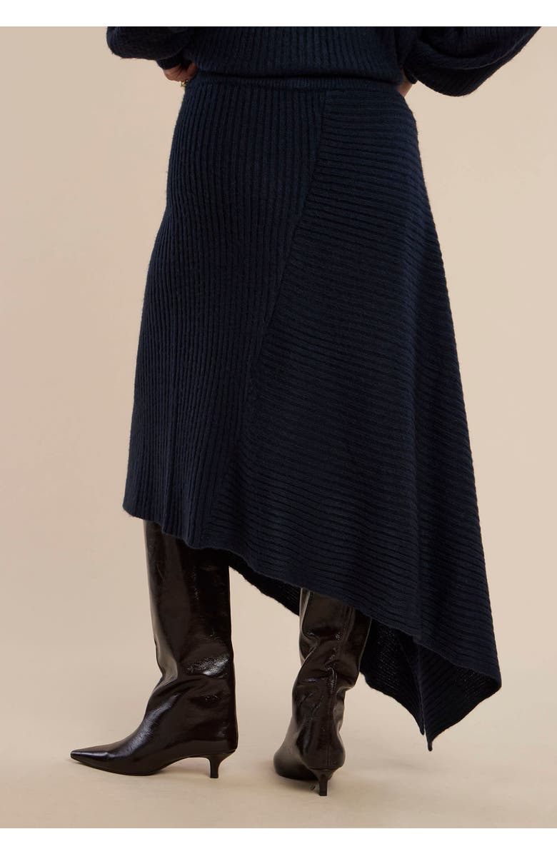 ELOQUII Asym Draped Sweater Skirt, Alternate, color, Rich Navy