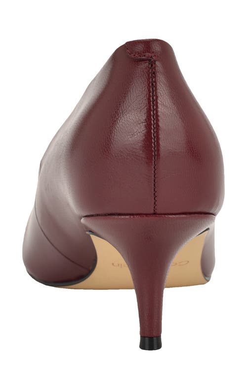 Calvin Klein Voneta Pointed Toe Kitten Heel Pump In Burgundy