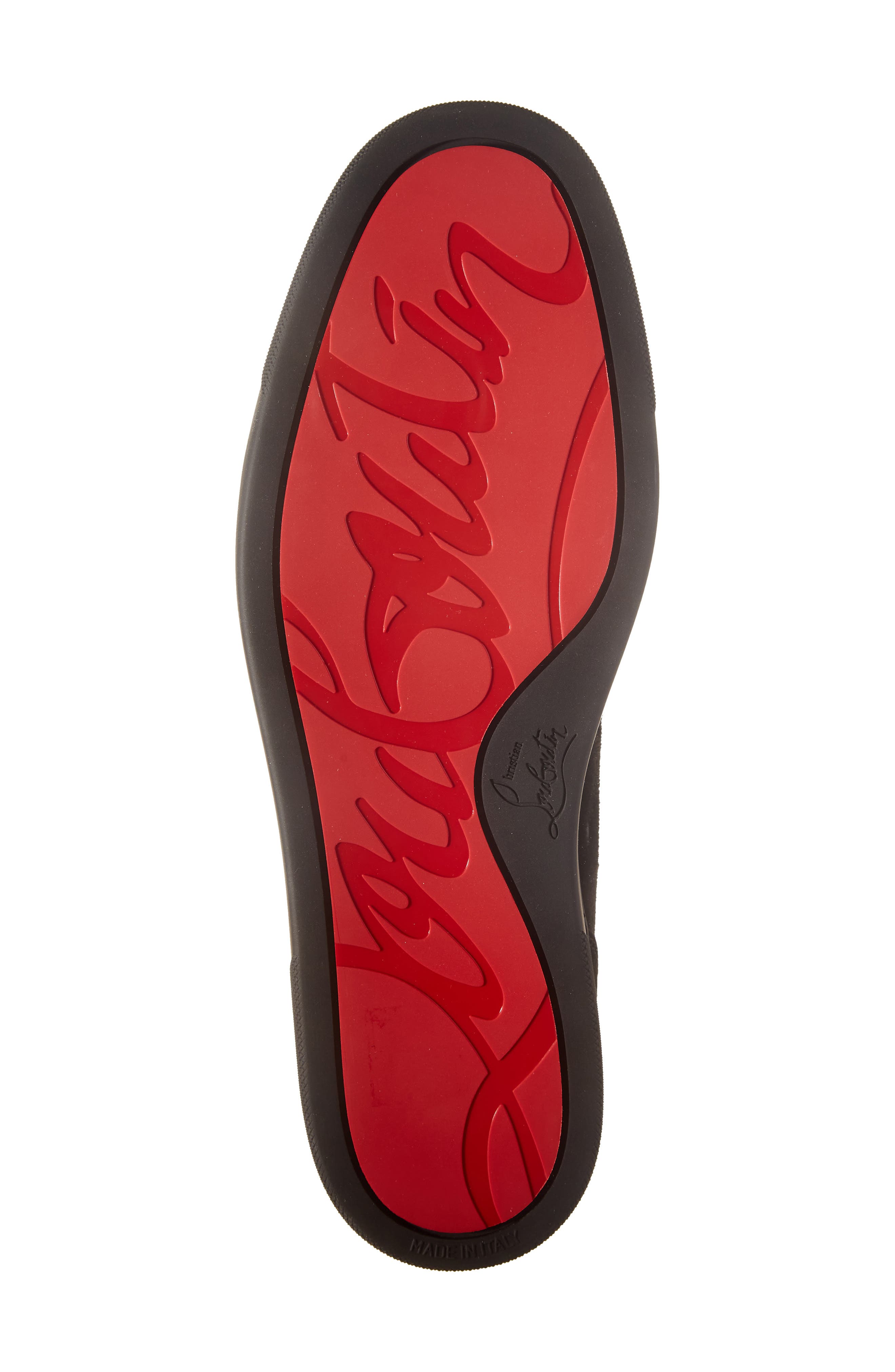 Christian Louboutin Louis Junior Spikes Sneaker, Alternate, color, Cm53 Black/Black