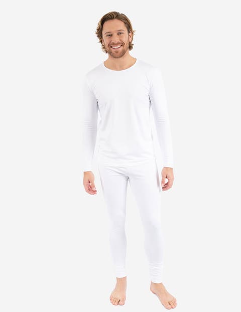 Men's Solid Thermal Pajama Set