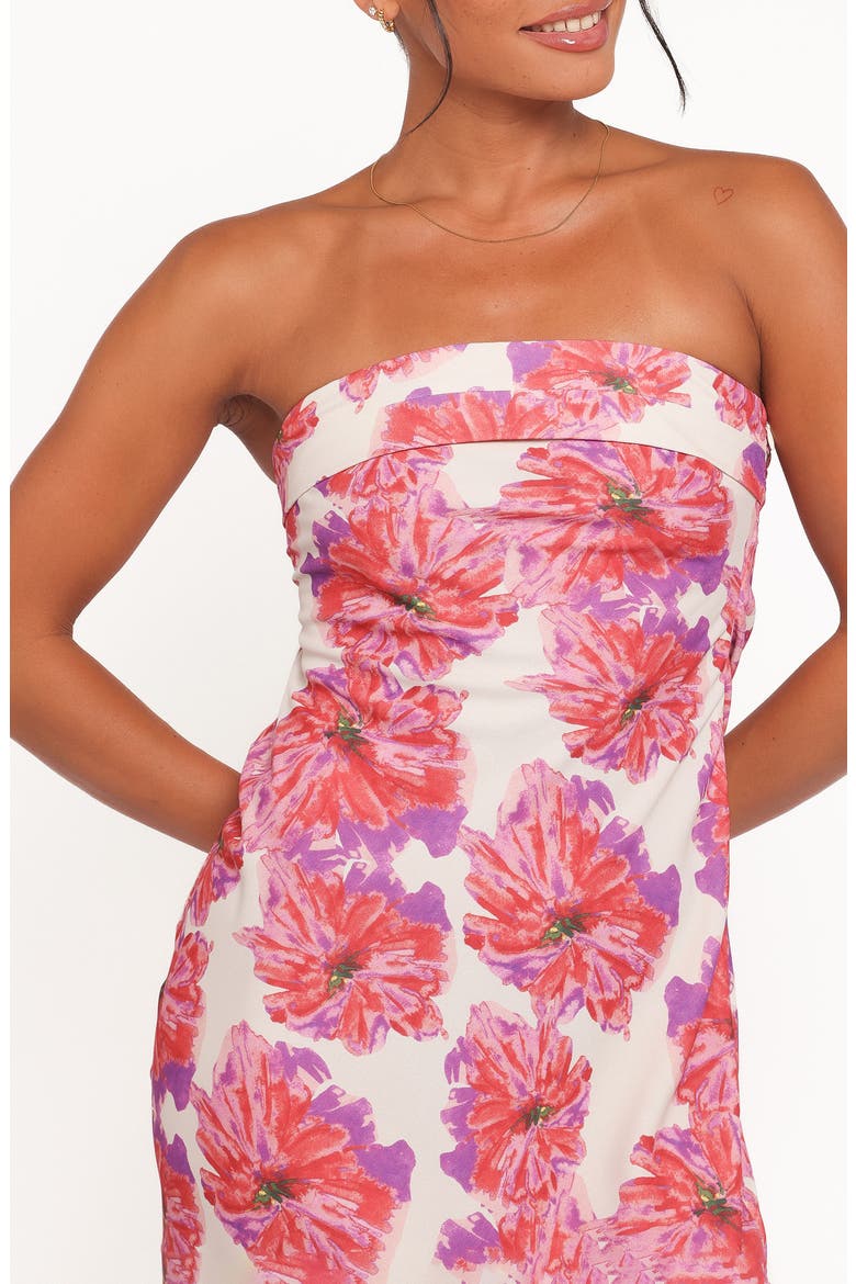 Remmie Print Strapless Maxi Dress, Alternate, color, PINK FLORAL