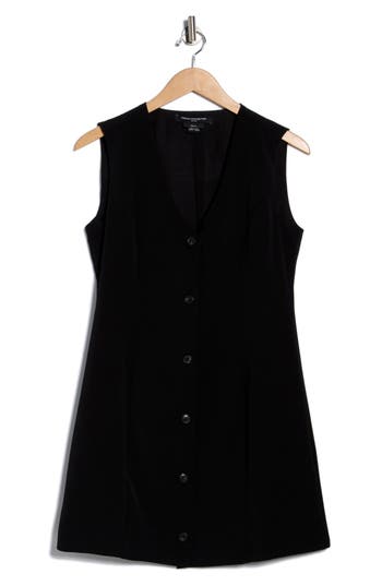 French Connection Button Down Sleeveless Dress In Black