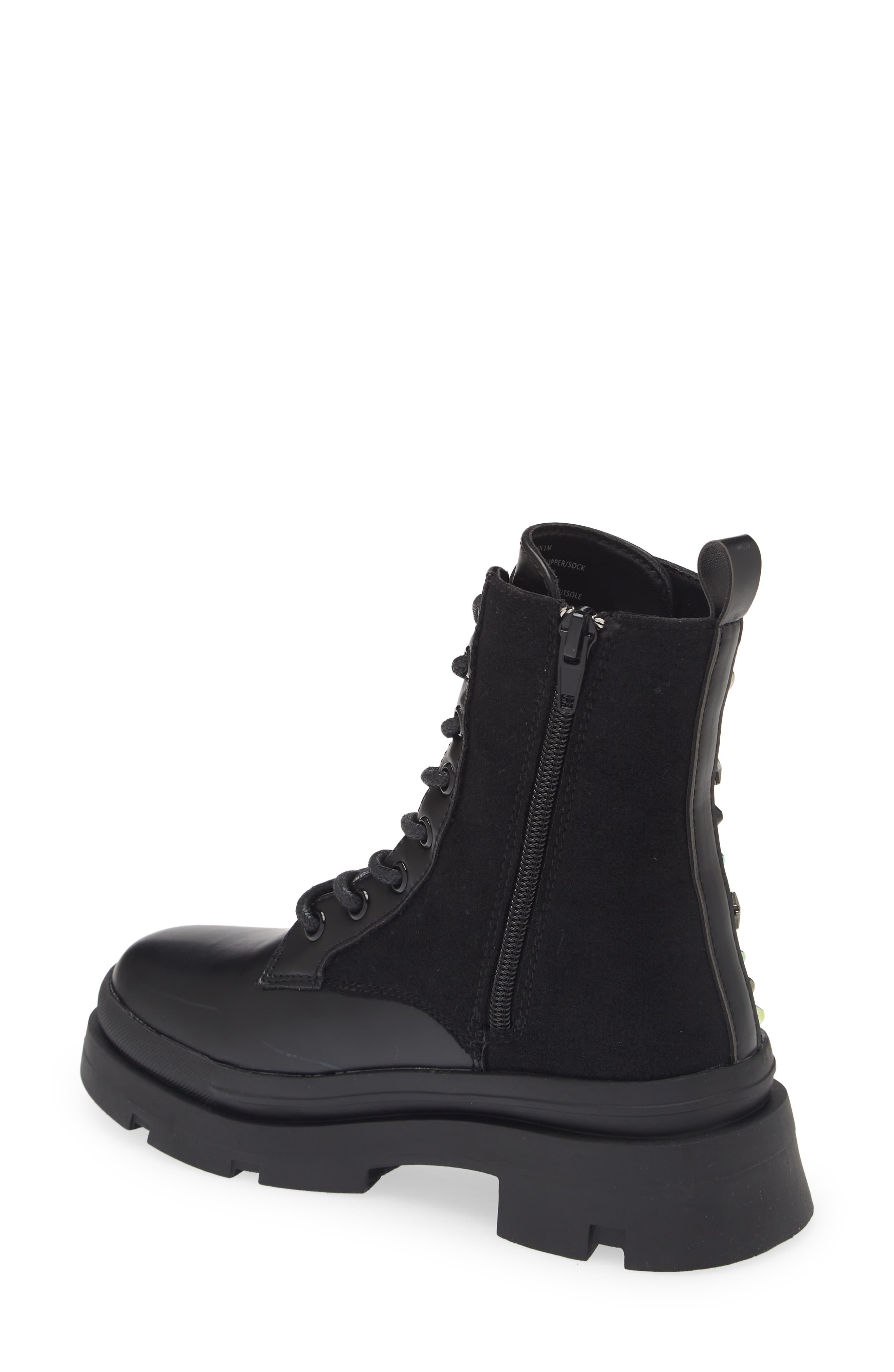 Steve Madden Kids' JKrissen Glitter Stud Combat Boot, Alternate, color, 