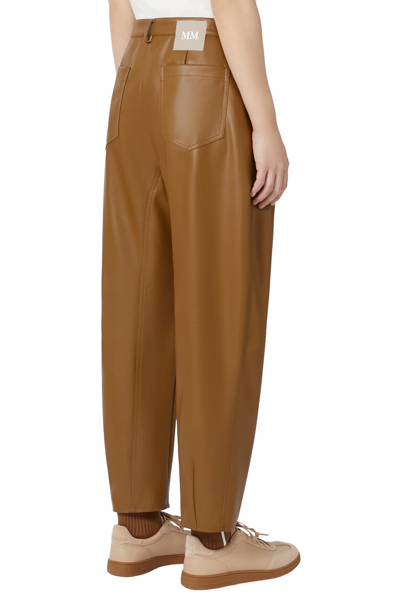 Anselmo Faux Leather Straight Leg Pants, Alternate, color, TOBACCO
