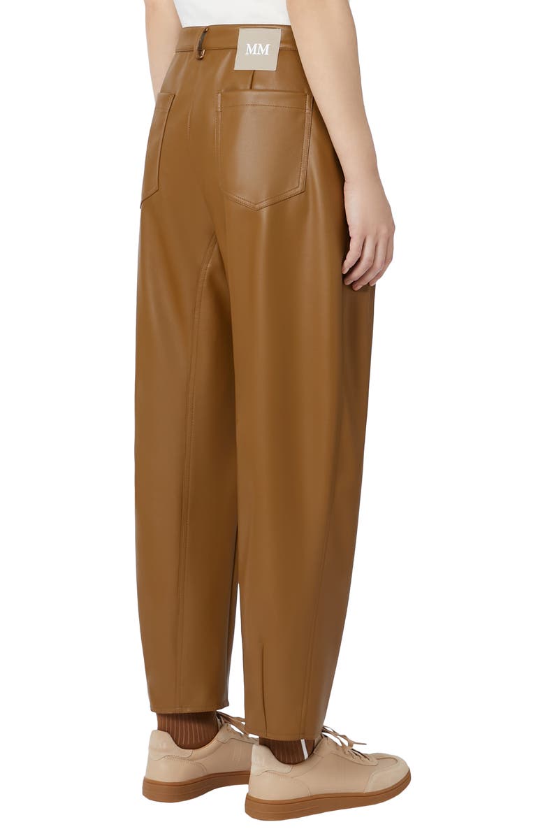 MM by Max Mara Anselmo Faux Leather Straight Leg Pants, Alternate, color, Tobacco
