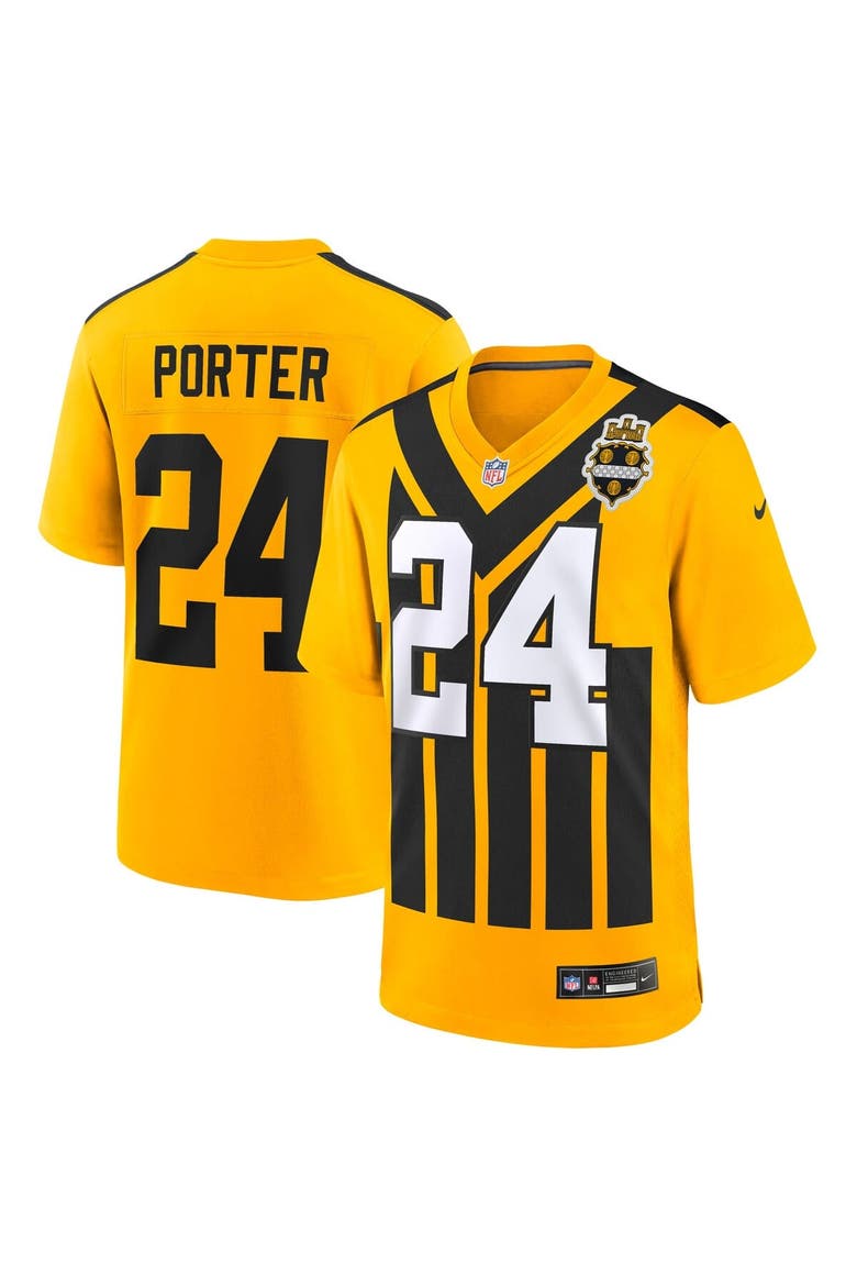 Youth Nike Joey Porter Jr. Gold Pittsburgh Steelers Alternate 1933 Throwback Game Jersey, Main, color, Gold