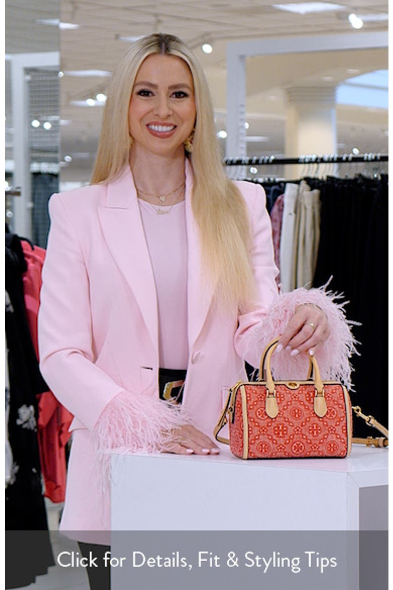 Petite T Monogram Jacquard Barrel Bag video