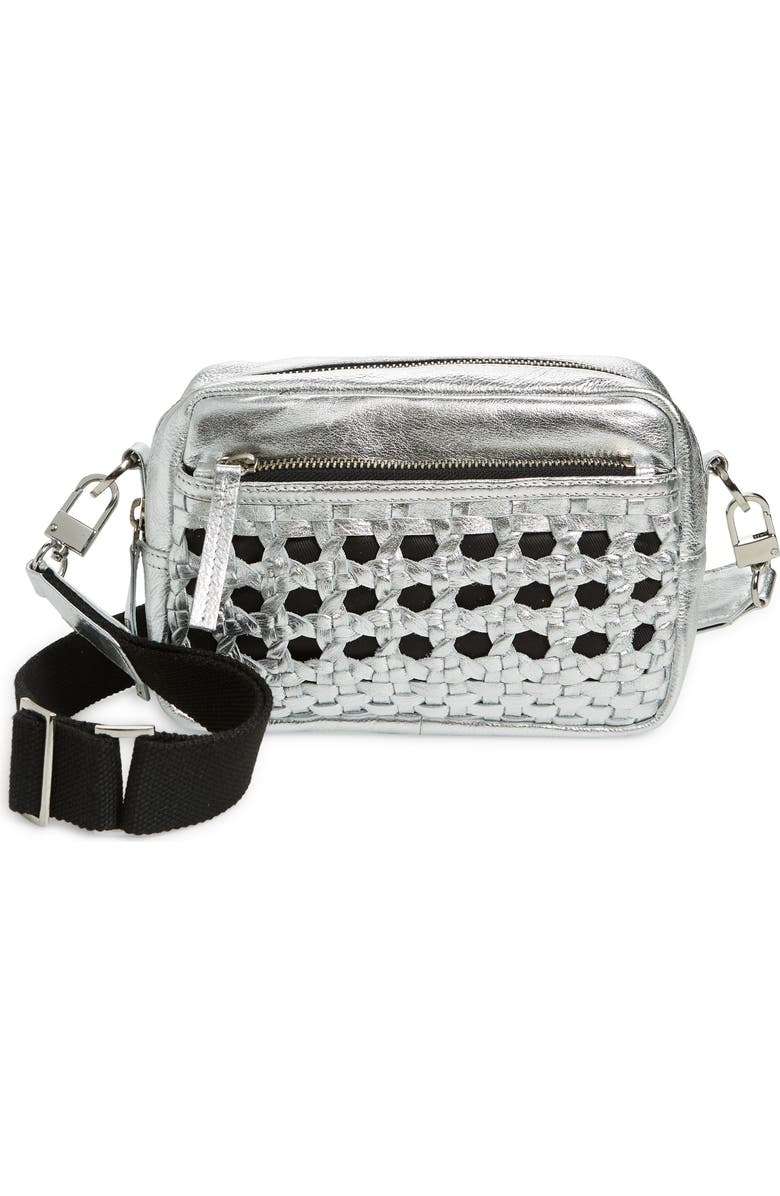 Topshop Lola Woven Leather Crossbody Bag, Main, color,