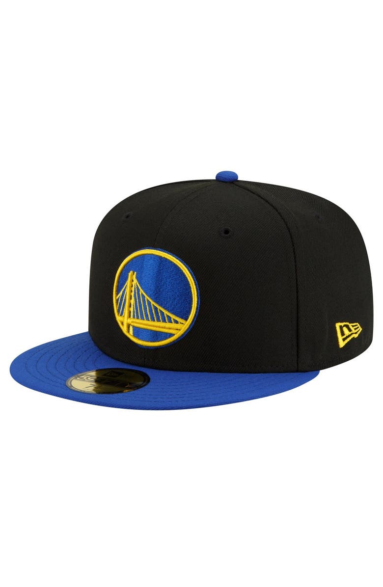 New Era Men's New Era Black/Royal Golden State Warriors 2-Tone 59FIFTY Fitted Hat, Main, color,