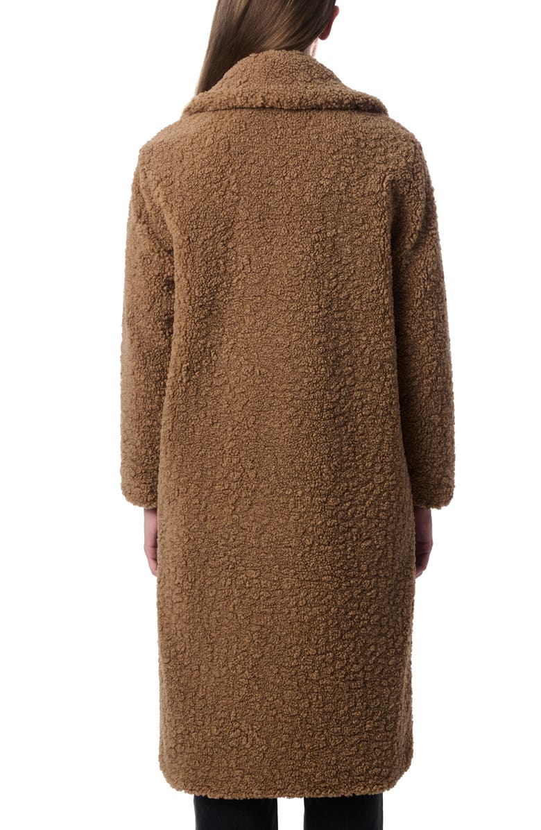 Bernardo Faux Shearling Double Breasted Coat, Alternate, color, 