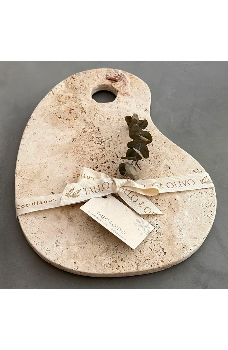 Tallo de Olivo Marble Cheese Board, Alternate, color, Cream