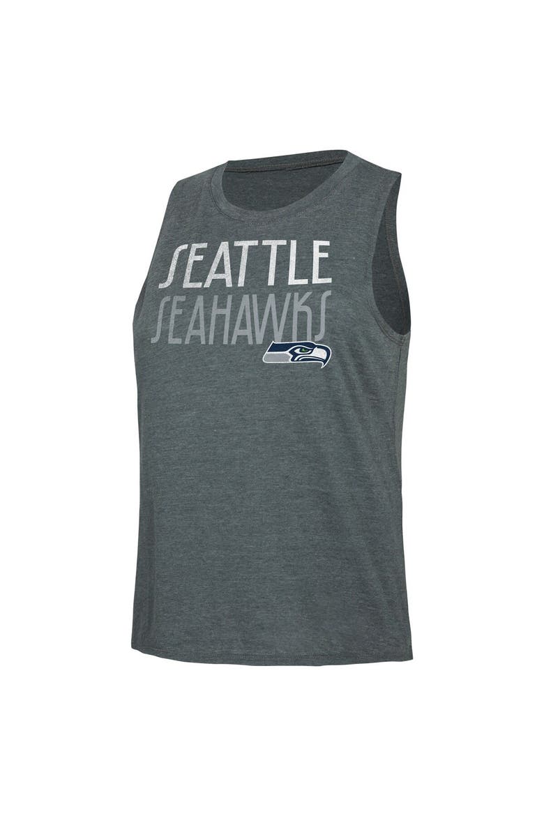 Women's Concepts Sport Navy/Charcoal Seattle Seahawks Muscle Tank Top & Pants Lounge Set, Alternate, color, Navy