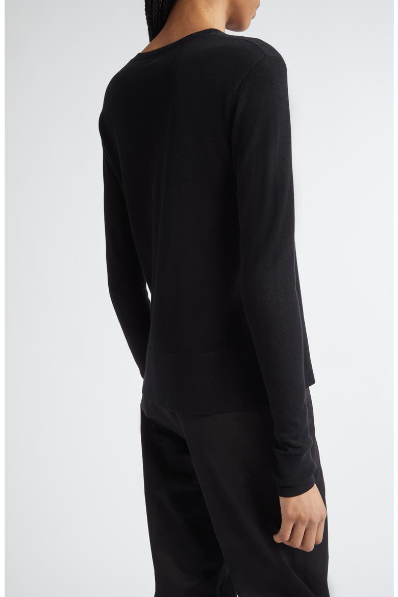 Fine Knit Cardigan, Alternate, color, BLACK