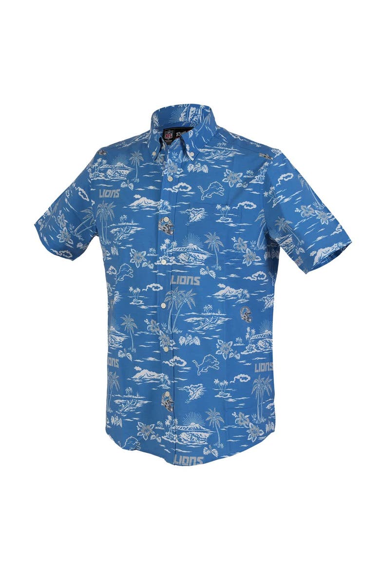 Men's Reyn Spooner Blue Detroit Lions Kekai Performance Button-Down Shirt, Alternate, color, Blue