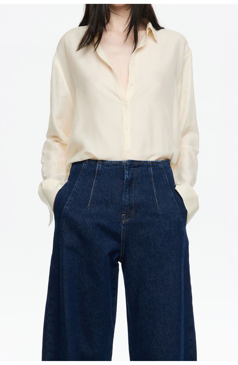 Bimba y Lola Cotton/Silk Shirt, Main, color, Vanilla
