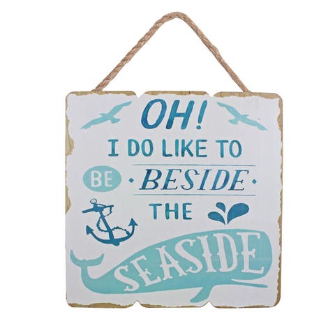 "Beside the Seaside" Wooden Hanging Wall Sign