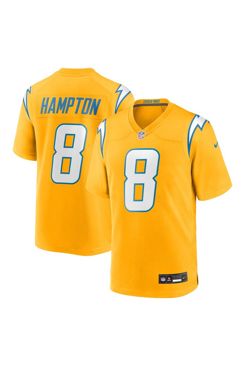 Men's Nike Omarion Hampton Gold Los Angeles Chargers Alternate Charger Power Game Player Jersey, Main, color, Gold