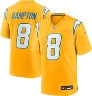 Nike Men's Nike Omarion Hampton Gold Los Angeles Chargers Alternate Charger Power Game Player Jersey