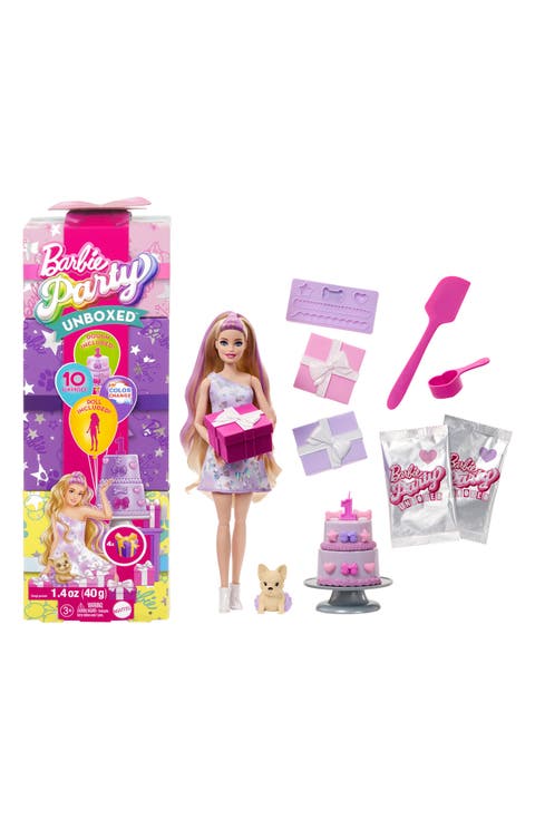 Party Unboxed Pet Birthday Series Doll & Accessories with 10 Surprises