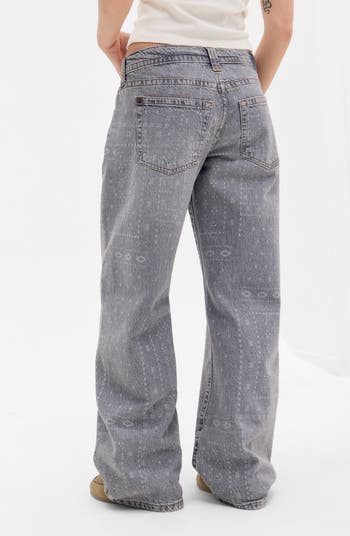 Kayla Bandana Print Wide Leg Jeans