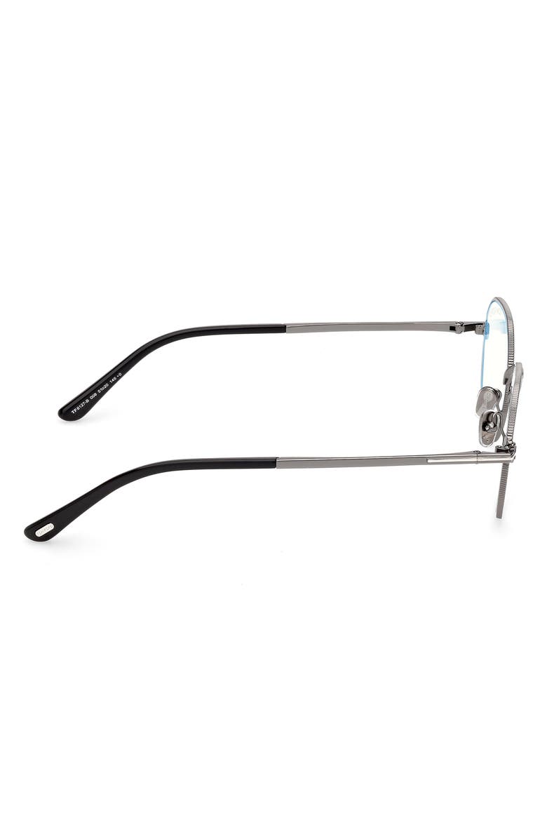 TOM FORD 51mm Round Optical Glasses, Alternate, color, Dark Gunmetal / Palladium