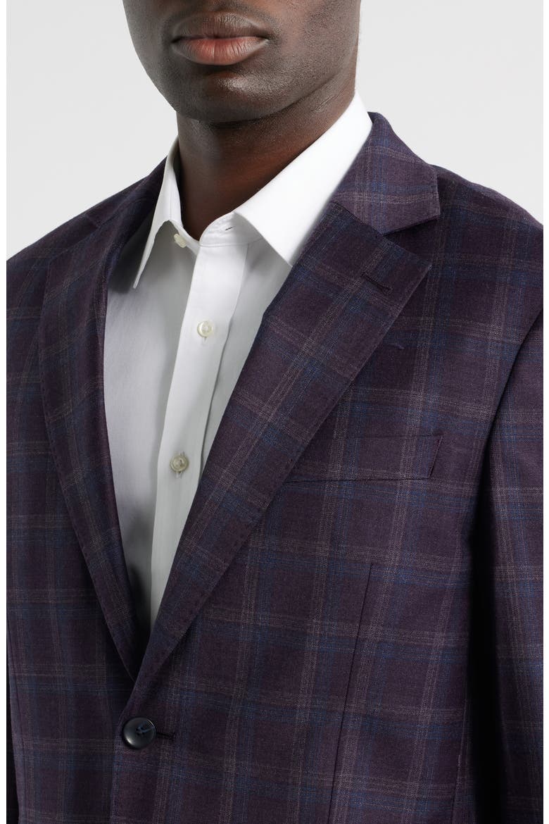 Purple Shadow Check Wool Sport Coat, Alternate, color, BURGUNDY DANDY WOOL CHECK