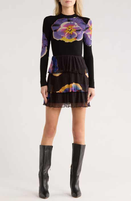 Desigual Mixed Media Long Sleeve Dress