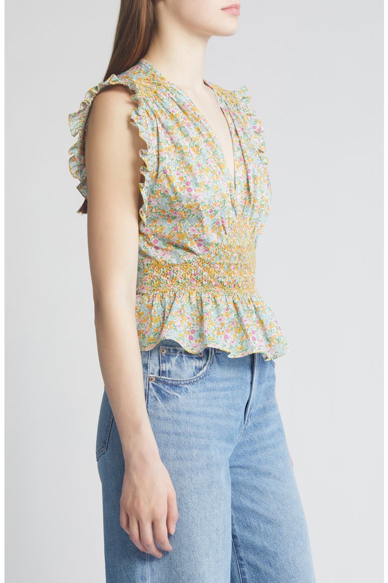 x Liberty London Valeria Floral Print Top (Nordstrom Exclusive), Alternate, color, TOP PASTEL POPPY DAISY