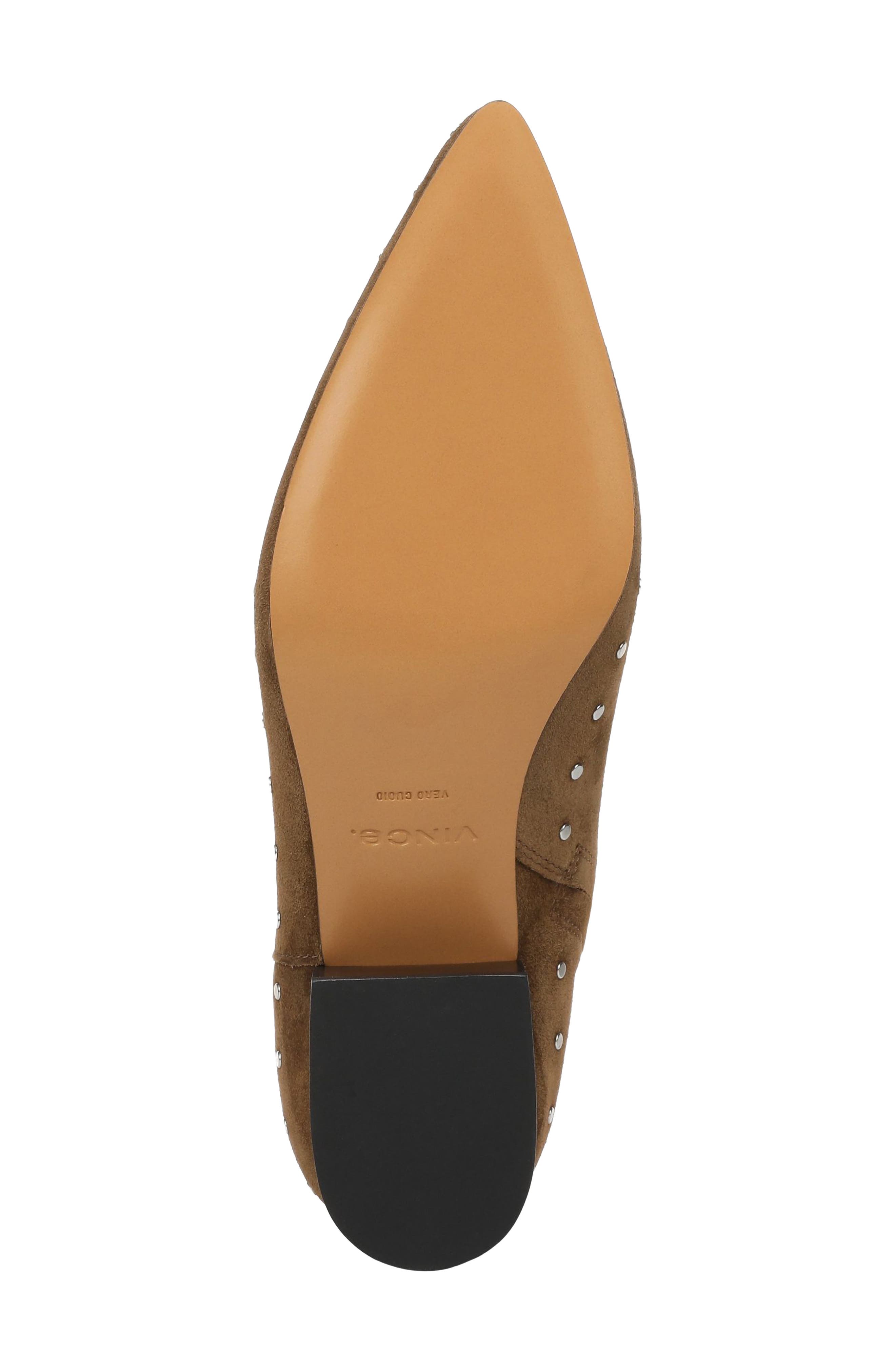 August Pointed Toe Leather Bootie, Alternate, color, ELMWOOD