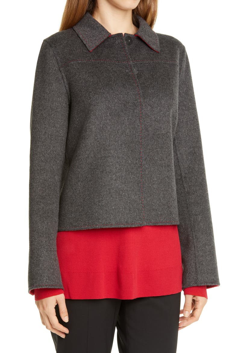 Tomasa Double Face Wool & Cashmere Jacket, Alternate, color, SMOKE MELANGE/ SPARK