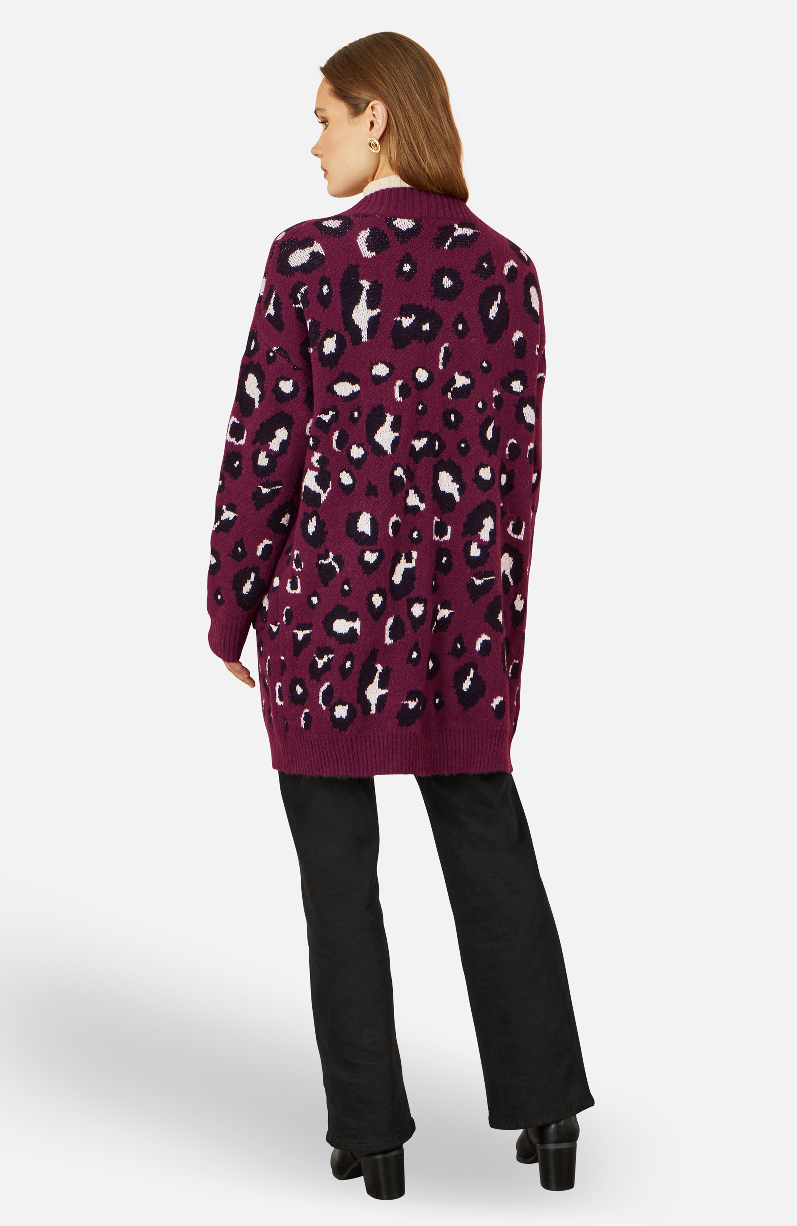 Animal Intarsia Long Cardigan thumbnail 3